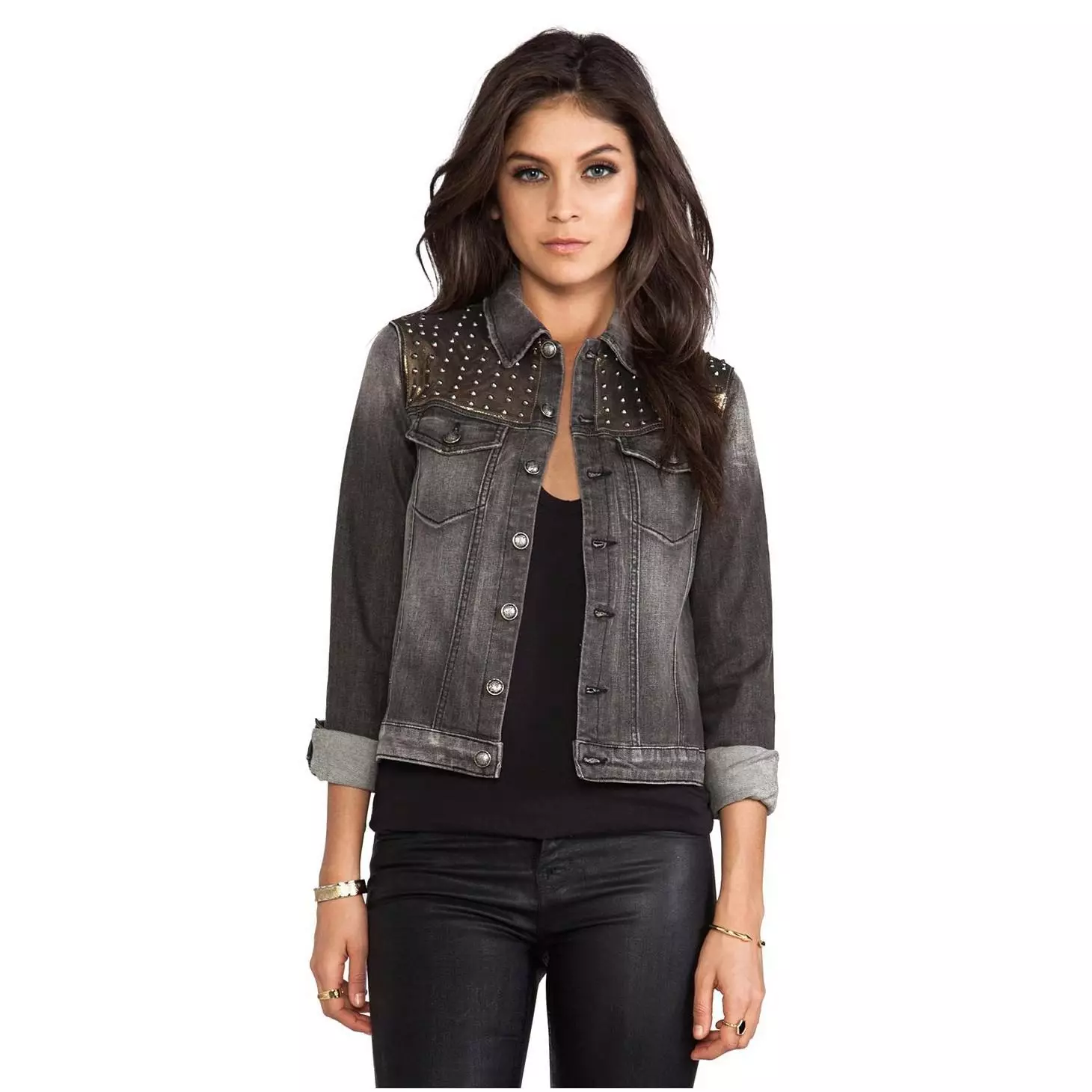 Black Denim Jacket (24 foto's): Wat om zwarte jeans te dragen 14392_2