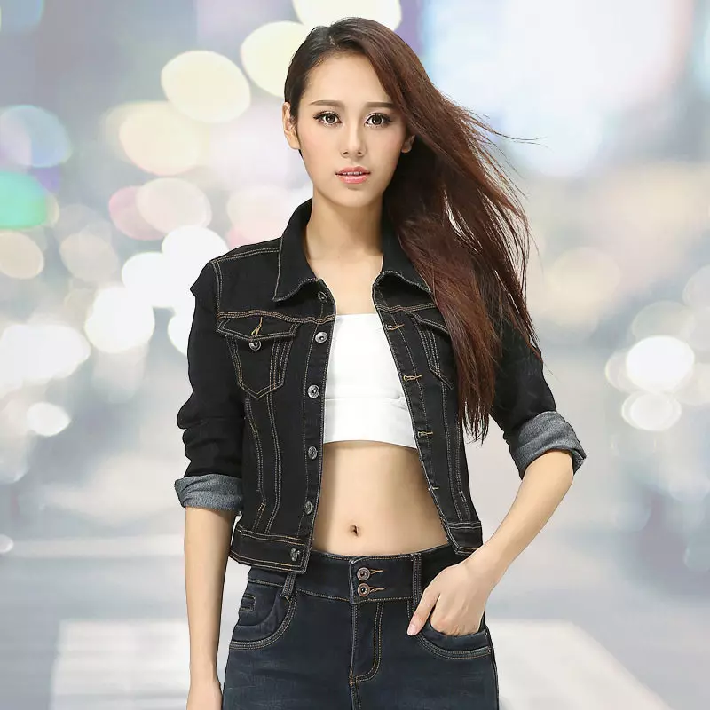 Black Denim Jacket (24 foto's): Wat om zwarte jeans te dragen 14392_9