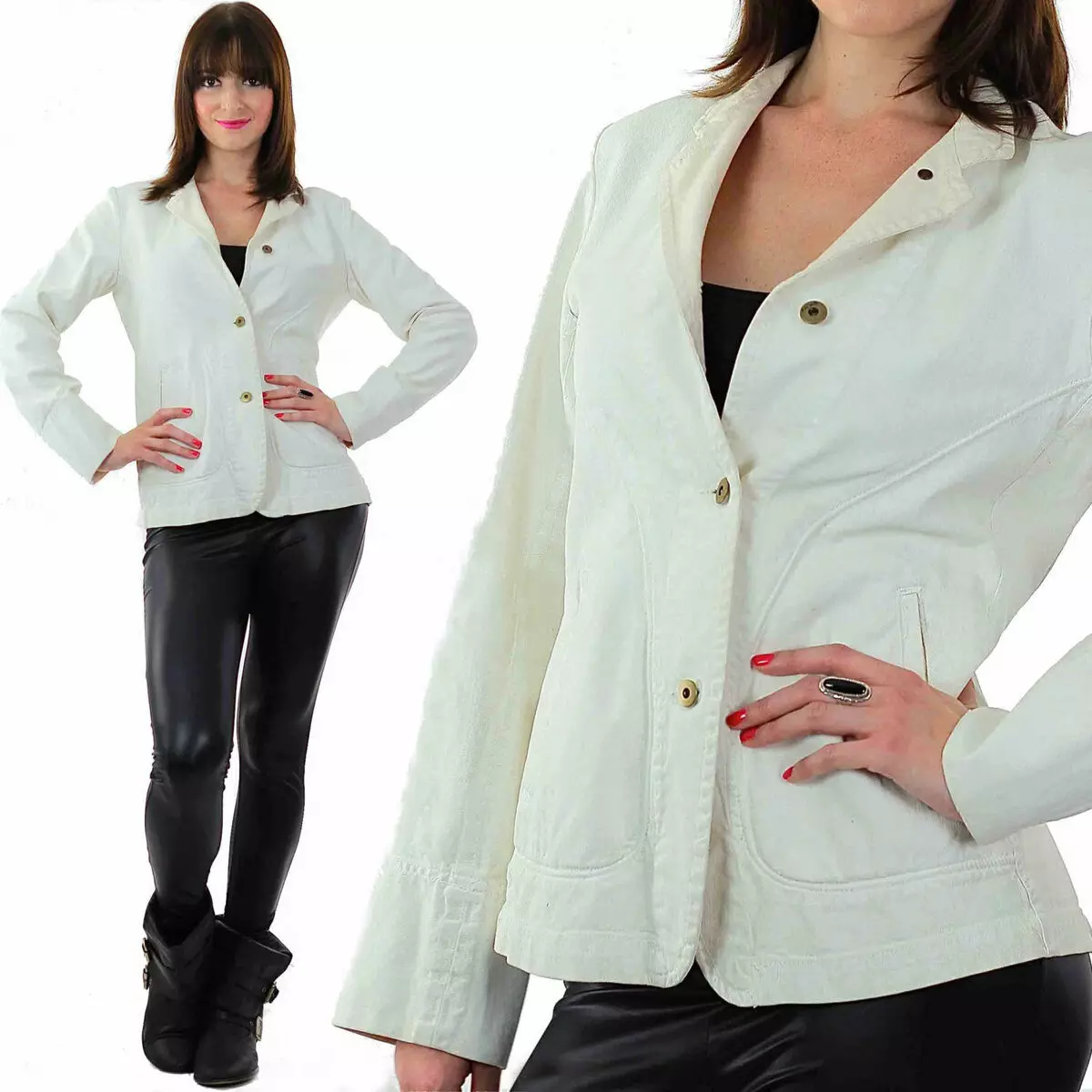 Bijeli traper Jacket: Što je nosio ženski bijeli dachin 14393_20