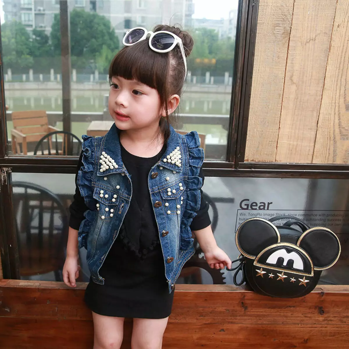소녀를위한 어린이 데님 재킷 (49) 사진 : 착용 할 것, 낡은 청바지의 패턴 14394_18