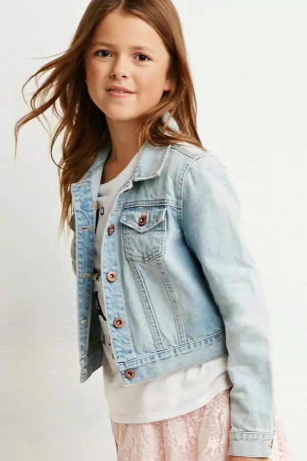 소녀를위한 어린이 데님 재킷 (49) 사진 : 착용 할 것, 낡은 청바지의 패턴 14394_4