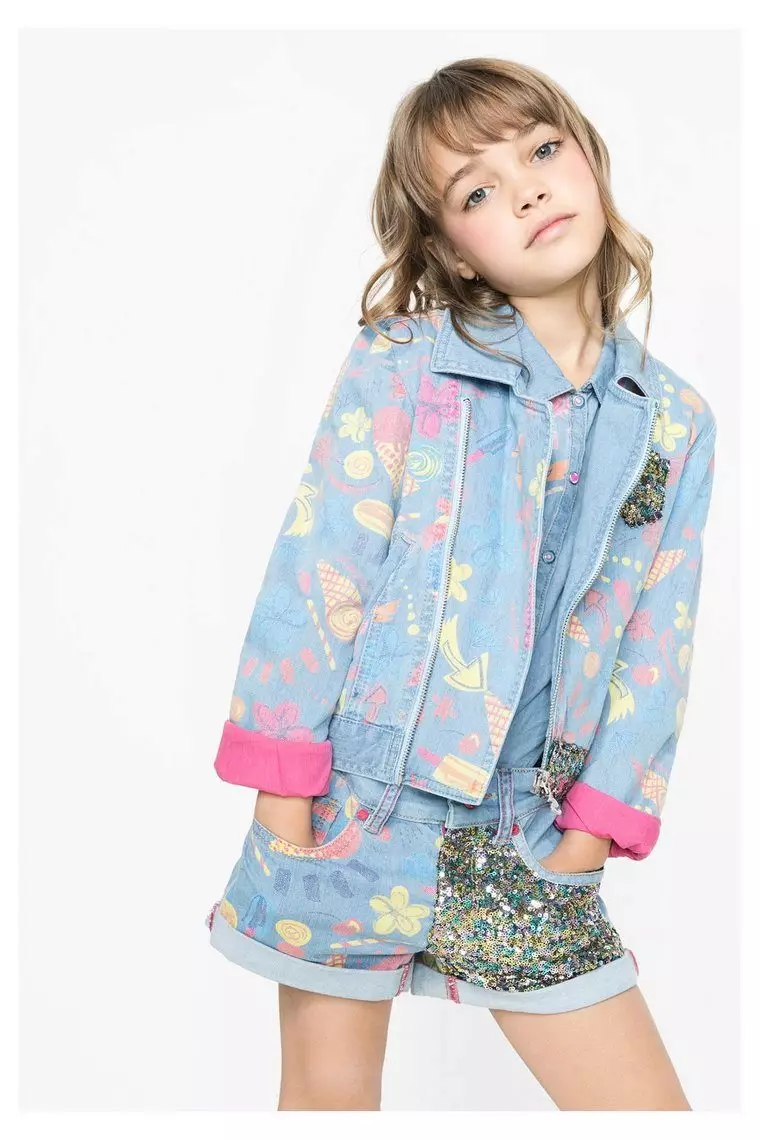 소녀를위한 어린이 데님 재킷 (49) 사진 : 착용 할 것, 낡은 청바지의 패턴 14394_6