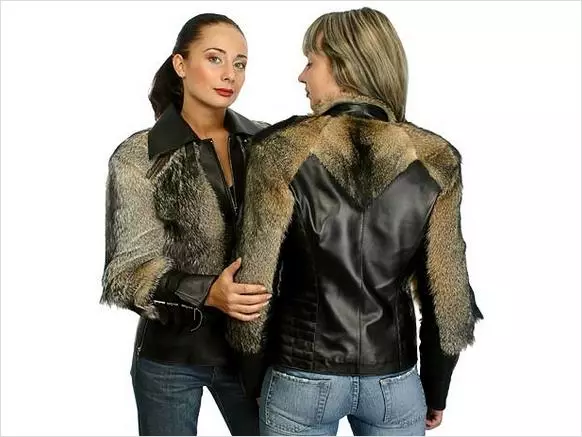 Abrigo femininos feitos de coiro xenuíno (86 fotos): Python, crocodilo, bisonte, año, cobra, coiro perforado, suave e espesa, a pel combinados 14395_65
