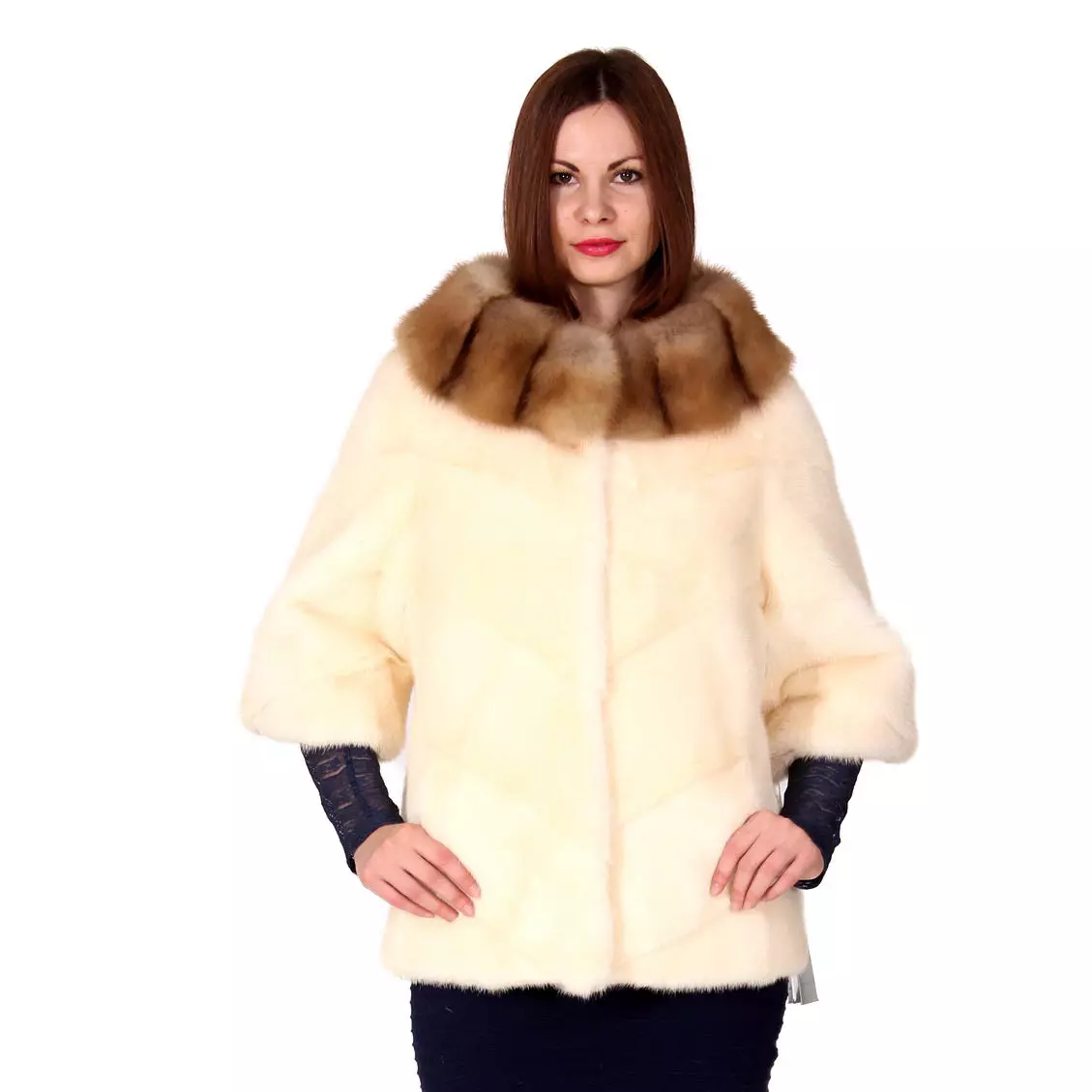 Mink Fur Coat med Sableness (56 bilder): Med en Sable Collar, Mink Fur Coat med en Sobular Finish, Light 14410_25