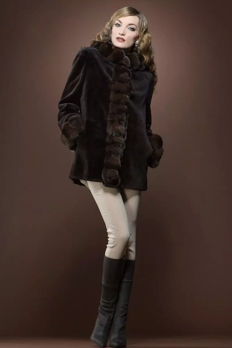 Mink Fur Coat med Sableness (56 bilder): Med en Sable Collar, Mink Fur Coat med en Sobular Finish, Light 14410_28