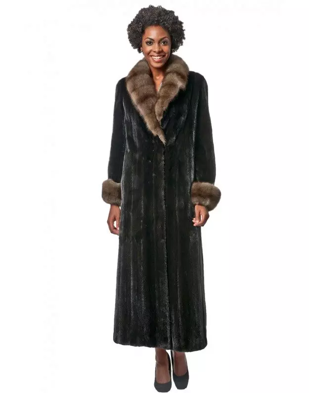 Mink Fur Coat med Sableness (56 bilder): Med en Sable Collar, Mink Fur Coat med en Sobular Finish, Light 14410_47