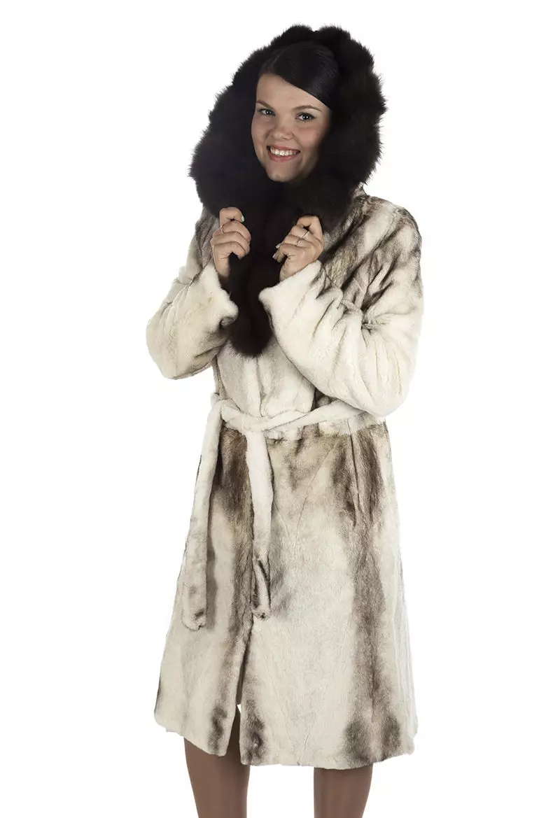 Mink Fur Coat med Sableness (56 bilder): Med en Sable Collar, Mink Fur Coat med en Sobular Finish, Light 14410_50