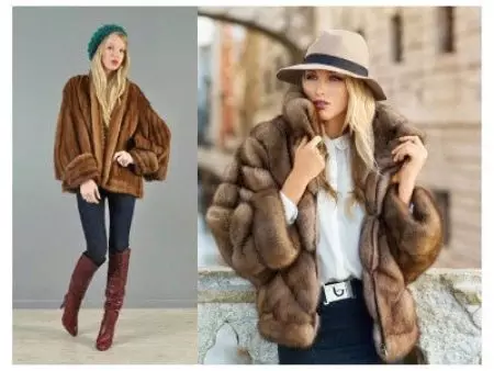 ミンクの毛皮のコート（89写真）：ホワイトミンクの毛皮のコート、黒、グラファイトの色、光のための毛皮のコート、ベルト、短い、青 14424_89