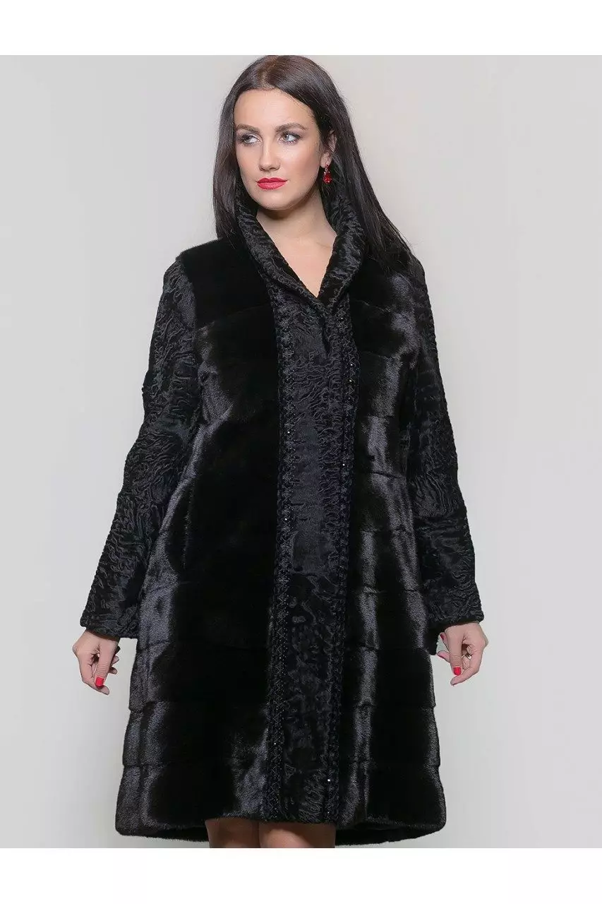 Com triar un abric de visó (131 fotos): consells per triar coats de visó d'alta qualitat, regles en comprar una capa de pell 14428_95
