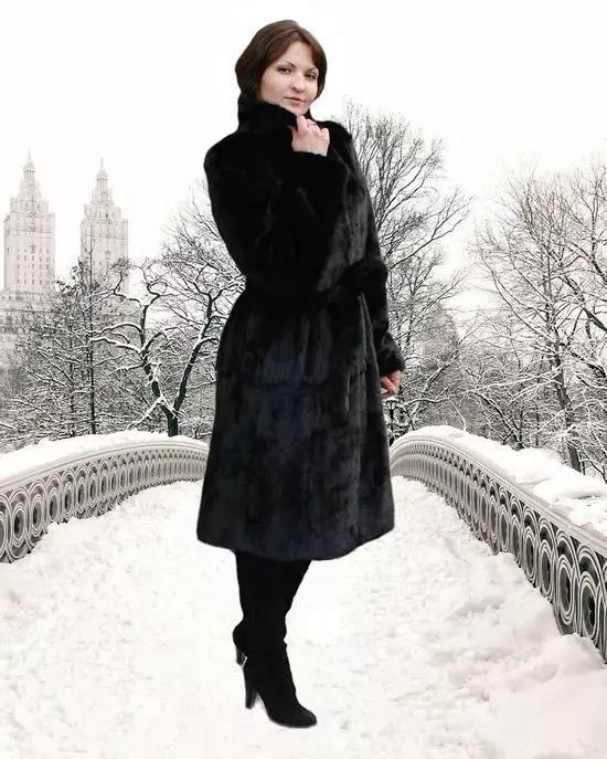 Casaco de pele de vison preto (51 fotos): modelo preto diamante de vison, longo, com que vestindo, com um colar-rack, corte, para os joelhos 14435_48