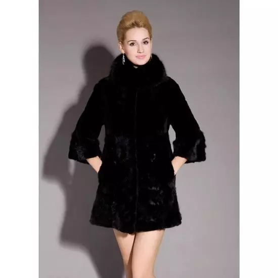 ショートミンクの毛皮のコート（97写真）：摩耗するもの、明るいミンクの毛皮のコート、ブラック、ベルト、グレー、茶色、青 14437_26