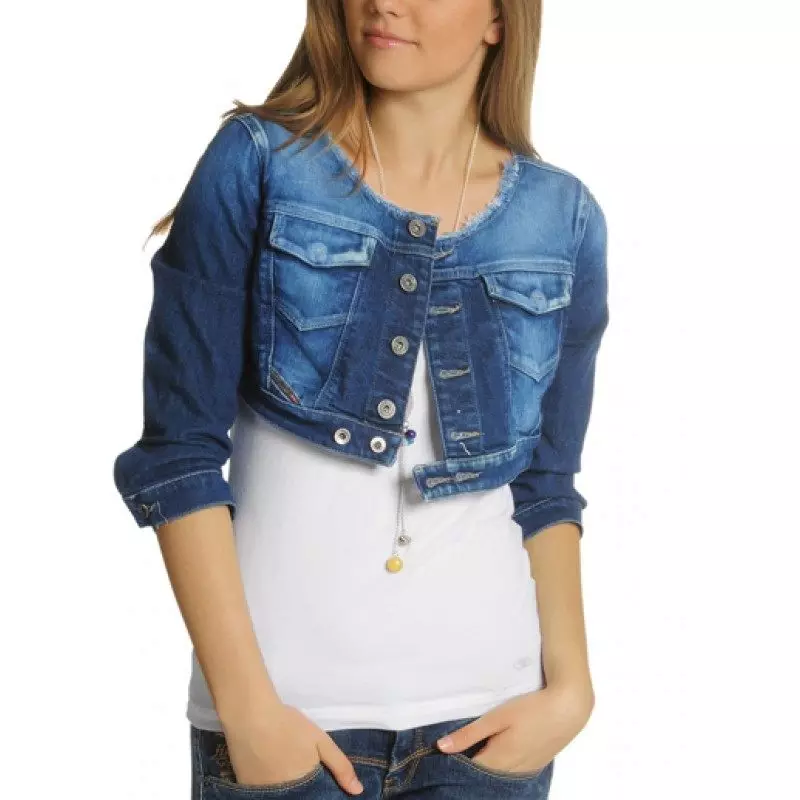 Denim Bolero (68 argazki): Zer jantzi 14446_44