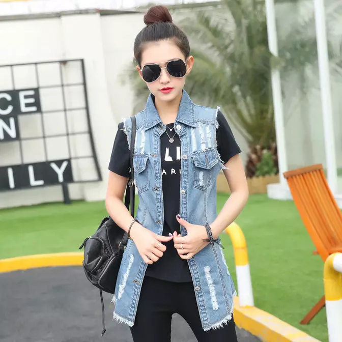 Denim Cardigans (ဓာတ်ပုံ 34) - အဘယျသို့ဝတ်ဆင်ရန်, အမျိုးသမီးမော်ဒယ်များ 14475_33