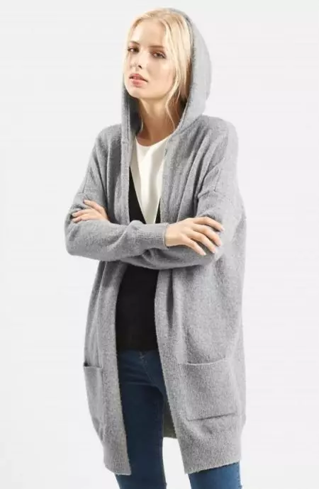 cardigan ກັບ hood (61 ຮູບ): ແບບຂອງແມ່ຍິງ, ມີສິ່ງທີ່ຕ້ອງໃສ່ 14482_61