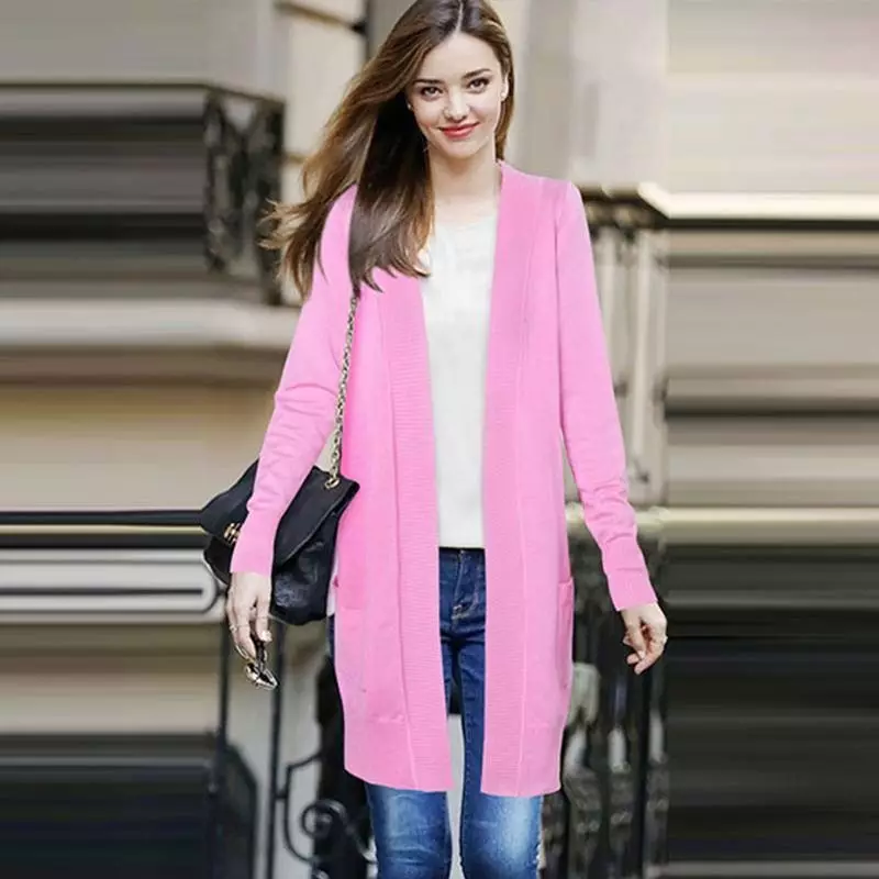 Pink Cardigan (48 billeder): Hvad skal man bære og hvordan man vælger 14488_16