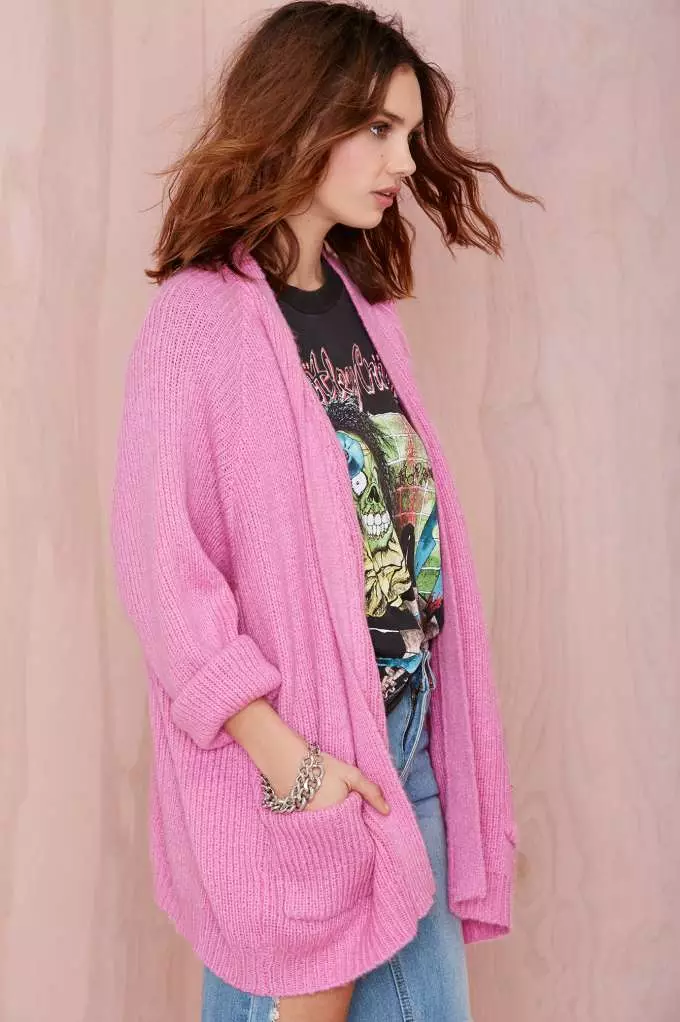 Pink Cardigan (48 photos): What to wear and how to choose 14488_23