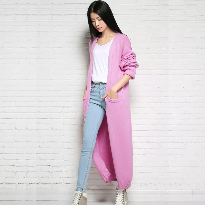 Pink Cardigan (48 photos): What to wear and how to choose 14488_24