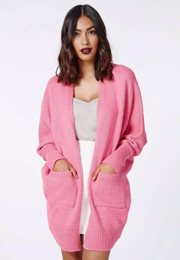Pink Cardigan (48 photos): What to wear and how to choose 14488_3