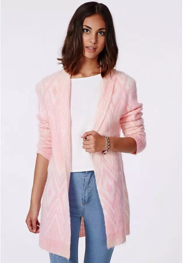 Pink Cardigan (48 photos): What to wear and how to choose 14488_4