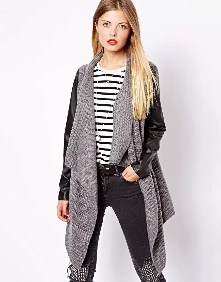 Cardigans o Tweed, Neoprene, Moker, Cashmere, Cotton, Llieiniau, Chiffon (127 Lluniau) 14490_101