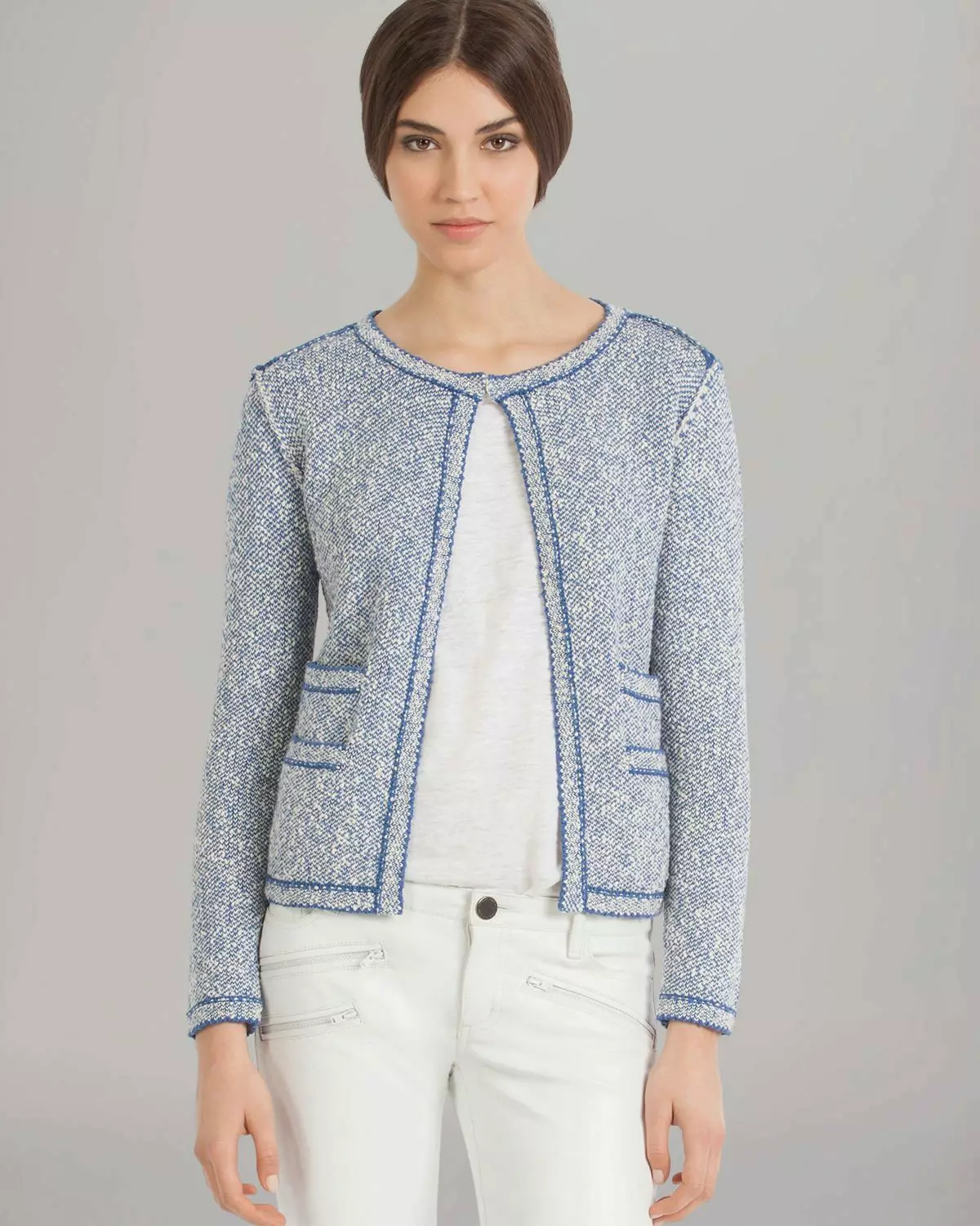 Cardigans từ Tweed, Neoprene, Moker, Cashmere, Cotton, vải lanh, voan (127 ảnh) 14490_12