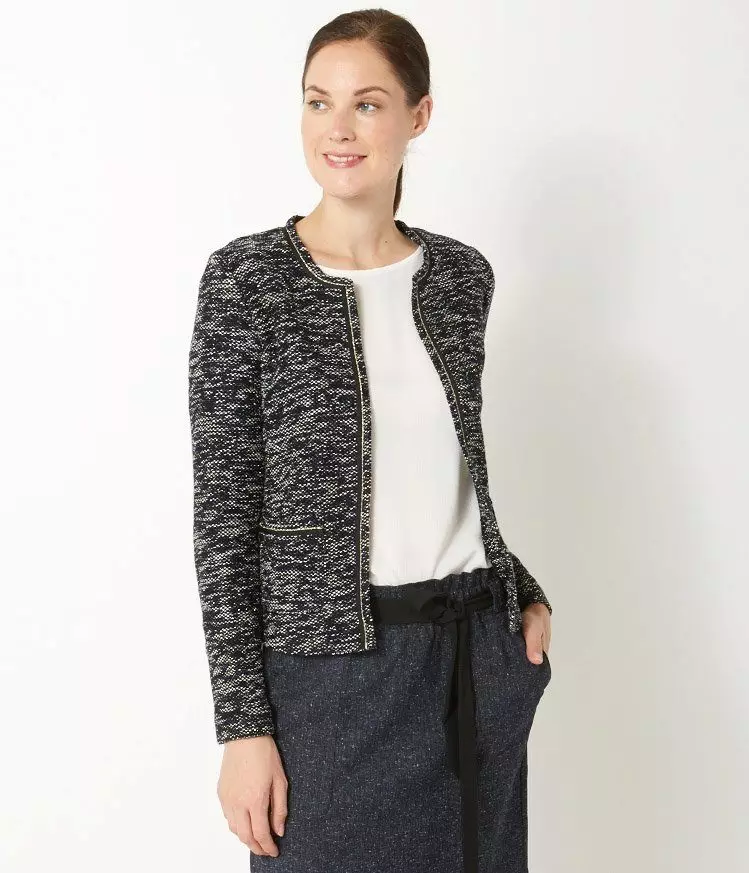 Cardigans საწყისი Tweed, Neoprene, Moker, Cashmere, ბამბა, თეთრეული, Chiffon (127 ფოტო) 14490_13