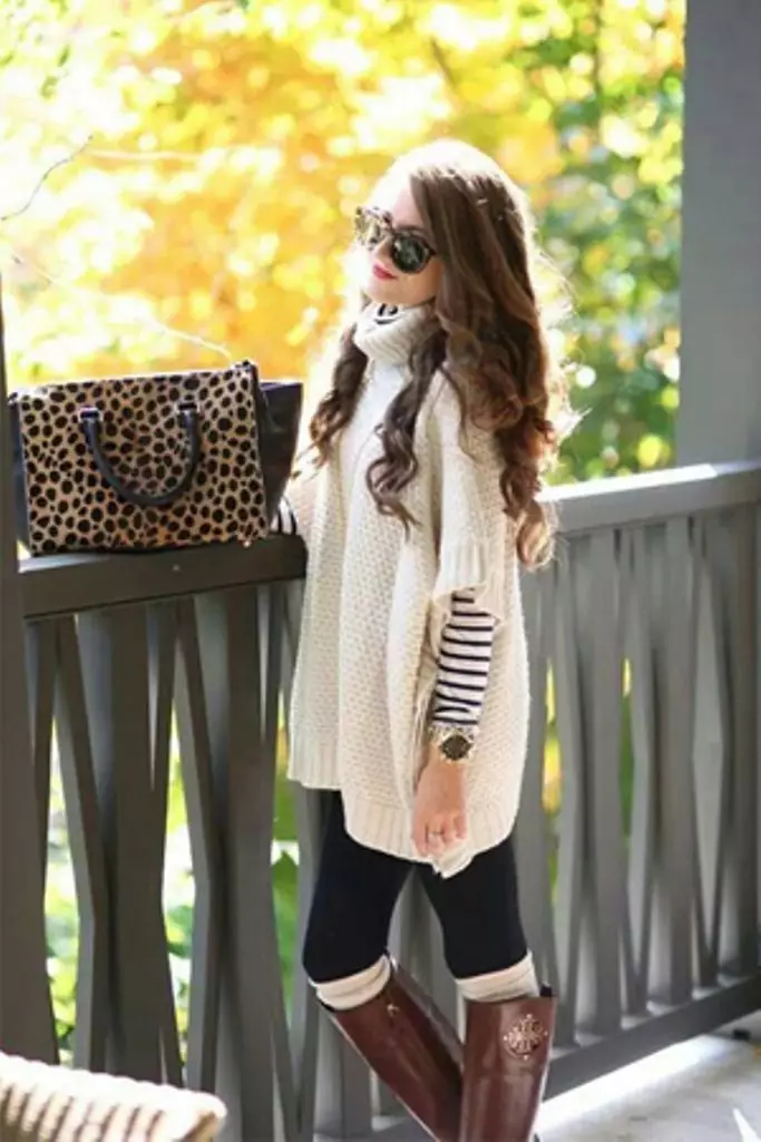 Long sweater (82 mga larawan): niniting, may panig, walang mga pindutan, sa harap ng isang maikling 14501_9