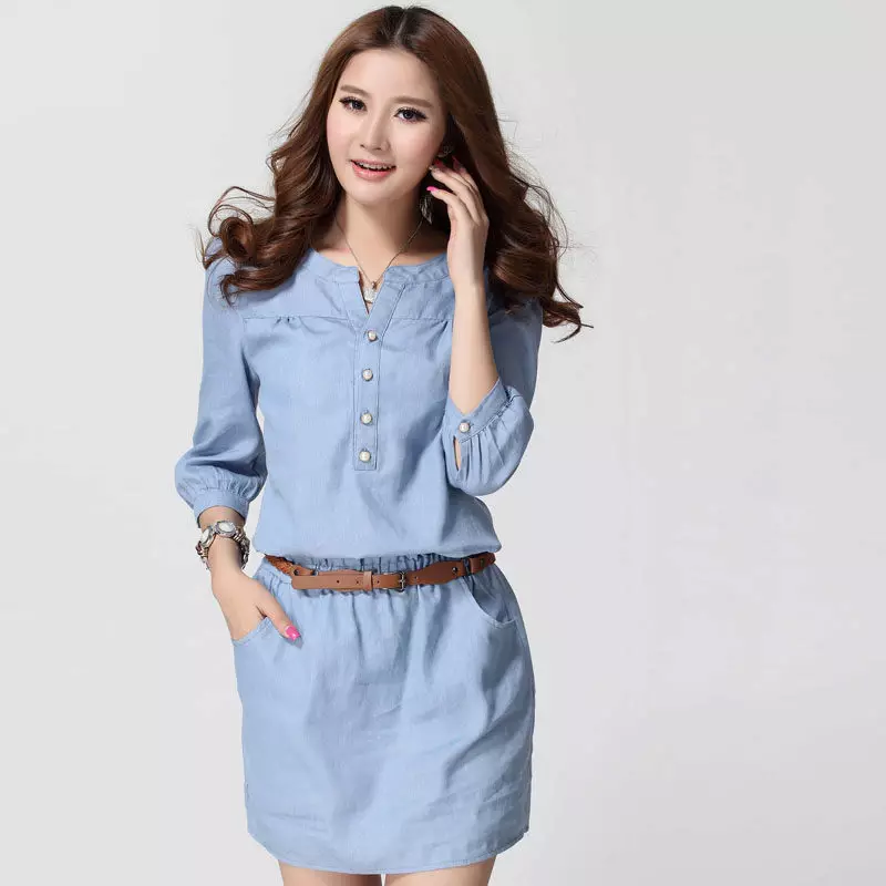 Denim Tunics (84 լուսանկար). Նորաձեւության միտումները, որոնց հետ կրում են 14546_4