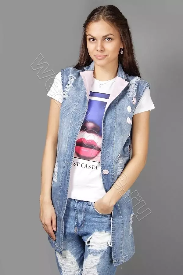 Denim Tunics (84 foto's): Fashion Trends, mei hokker dragen 14546_45