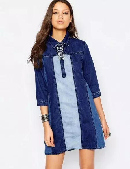 Denim Tunics (84 լուսանկար). Նորաձեւության միտումները, որոնց հետ կրում են 14546_59