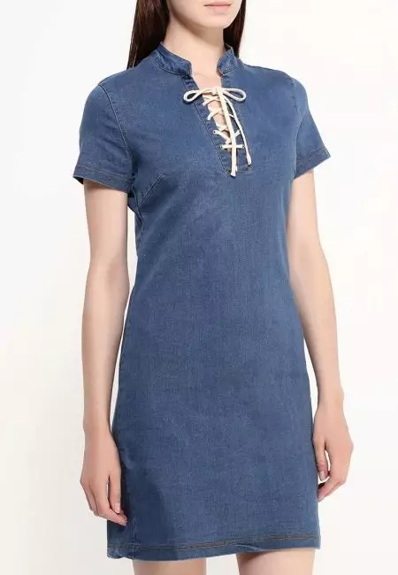 Denim Tunics (84 foto's): Fashion Trends, mei hokker dragen 14546_61