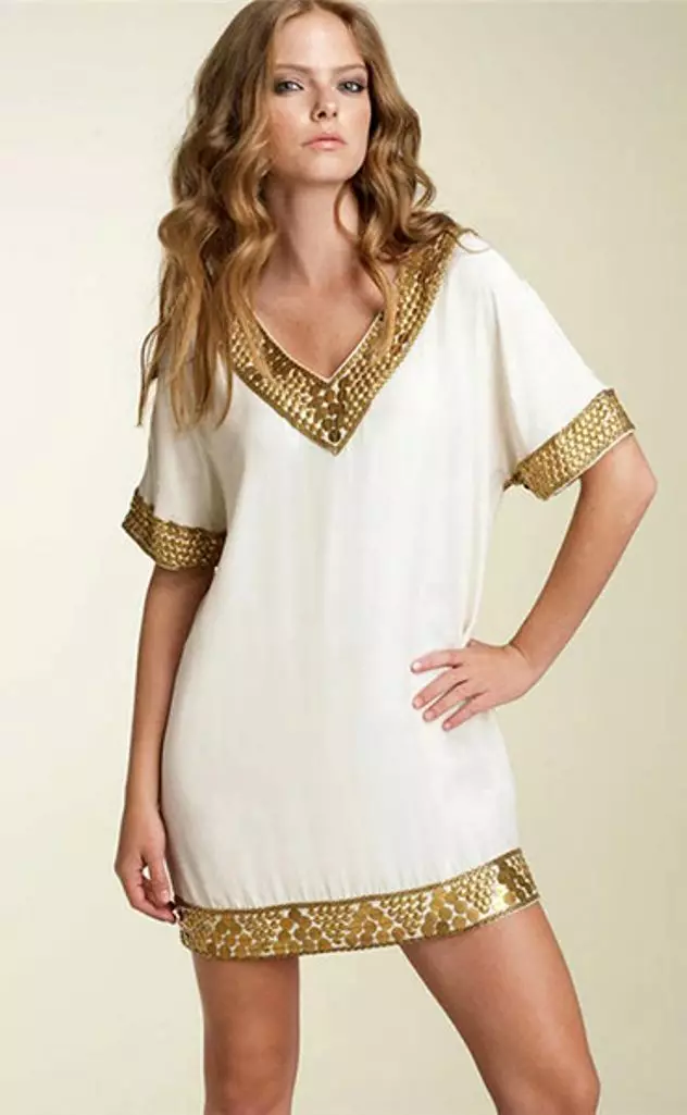 Yunan tunic (51 şəkil): Yunan motivləri ilə Yunan üslubunda Qadın tunic, Don 14556_22