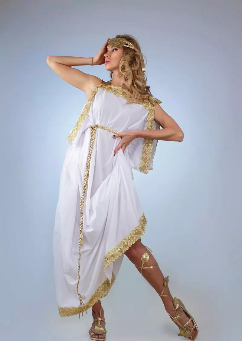 تونیک یونانی (51 عکس): لباس زنانه در سبک یونانی، لباس پوشیدنی با نقوش یونانی 14556_4