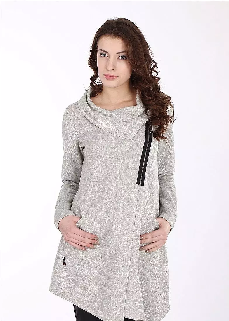 Maternity Tunics (103 myndir): Haust-vetur 2021, prjónað, kjóll tunic, tunic með leggings og buxur, denim, kyrtill skyrta 14557_65