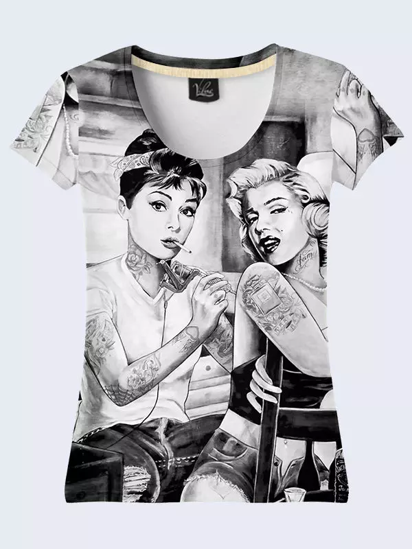 T-shirt 3D (88 foto): Modele, me të cilat veshin bluza 3D 14563_49