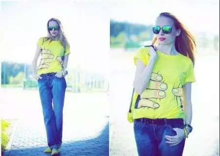 T-Shirt Kuning (52 Foto): Apa yang Dipakai 14570_51