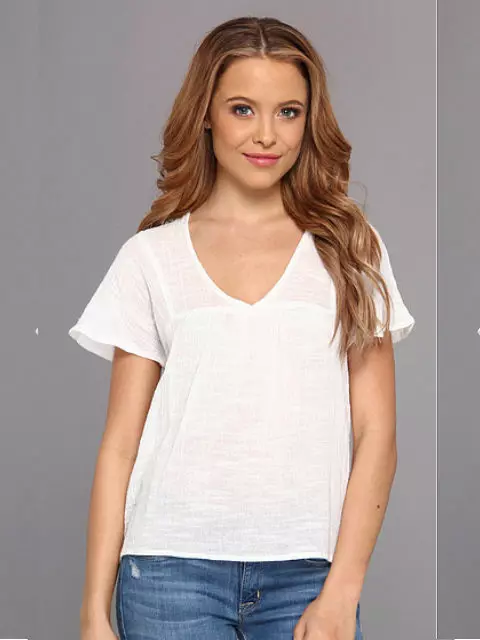 Camiseta branca sen figura: que usar unha camiseta feminina, que facer se está pintado, camiseta con mans negras, moito tempo 14582_39