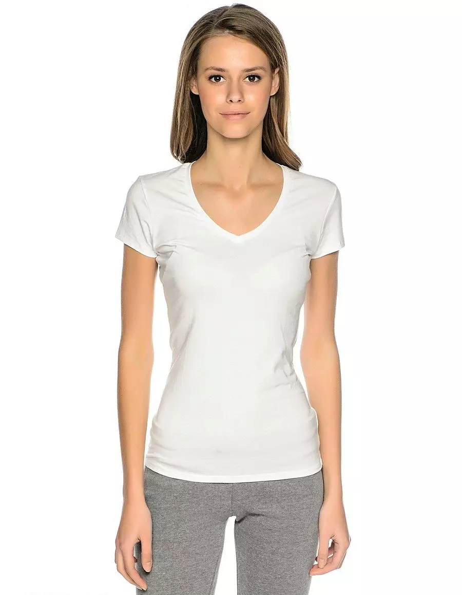 चित्रा के बिना सफेद टी-शर्ट: एक महिला टी-शर्ट पहनने के लिए, अगर चित्रित किया जाए तो क्या करना है, काले हाथों के साथ टी-शर्ट, लंबे समय तक 14582_55