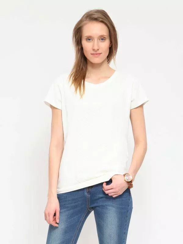 Bílé tričko bez obrázku: Co nosit ženské tričko, co dělat, pokud je namalován, tričko s černými rukama, dlouho 14582_56