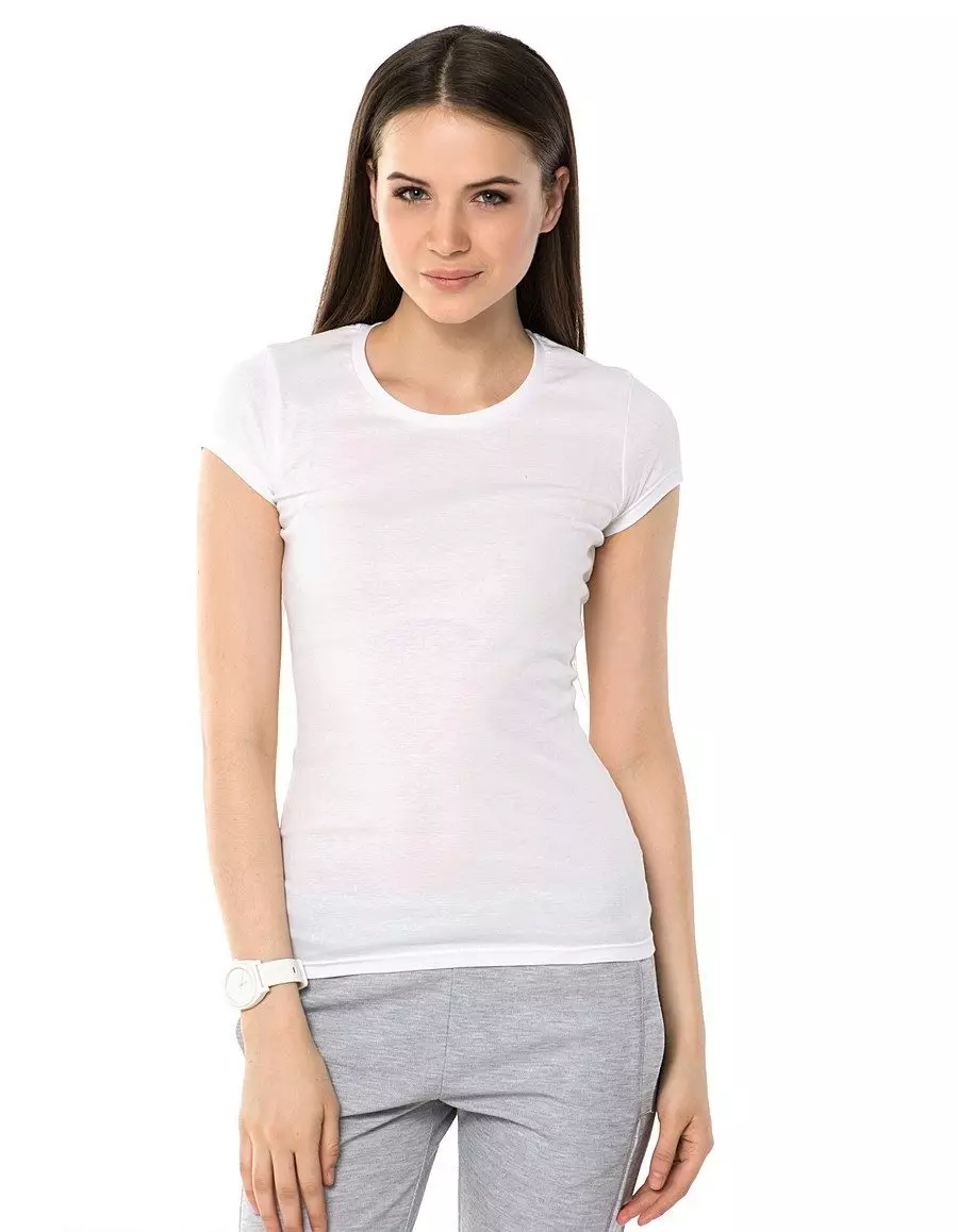 White T-shirt without pattern: what to wear women's T-shirt, what to do if dyed T-shirt with black hands, long 14582_83