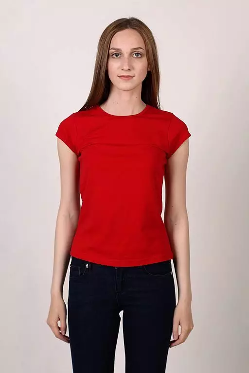 Red Tシャツ（78枚の写真）：女性のTシャツ、ポロを着用して組み合わせたもの 14584_17