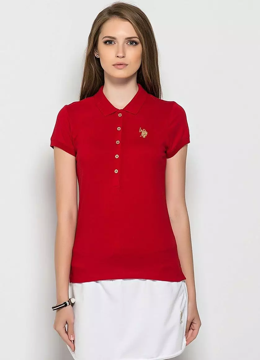 Tricou roșu (78 fotografii): Ce să purtați și combinați tricouri de sex feminin, polo 14584_39