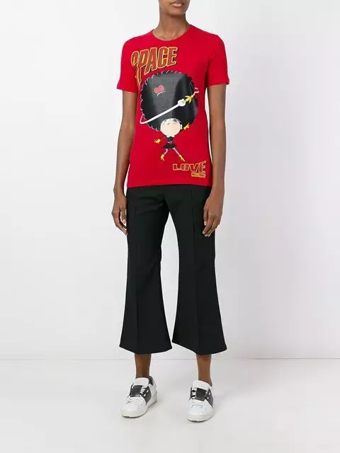 Baskı ile T-Shirt: Dövme Baskı, Siyah ve Beyaz, Dondurma ve Kedi Resmi ile Kadın 14585_38