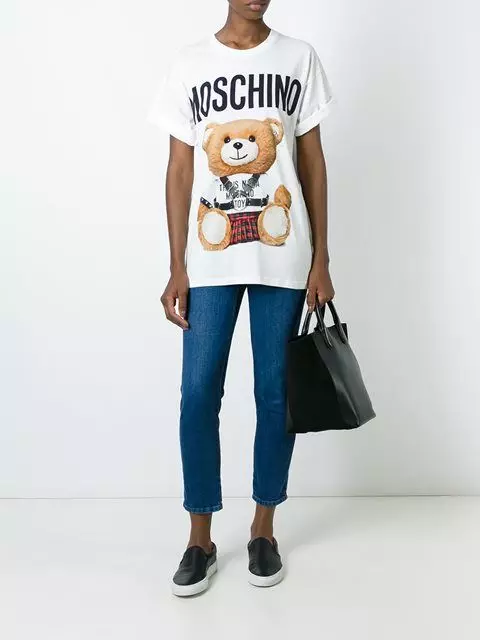 Baskı ile T-Shirt: Dövme Baskı, Siyah ve Beyaz, Dondurma ve Kedi Resmi ile Kadın 14585_40
