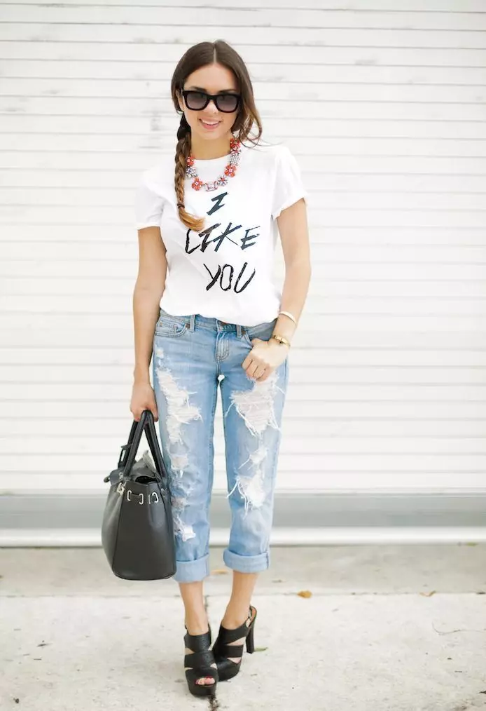 T-shirts met een print: vrouw met tattoo print, zwart en wit, met een foto van ijs en kat 14585_85