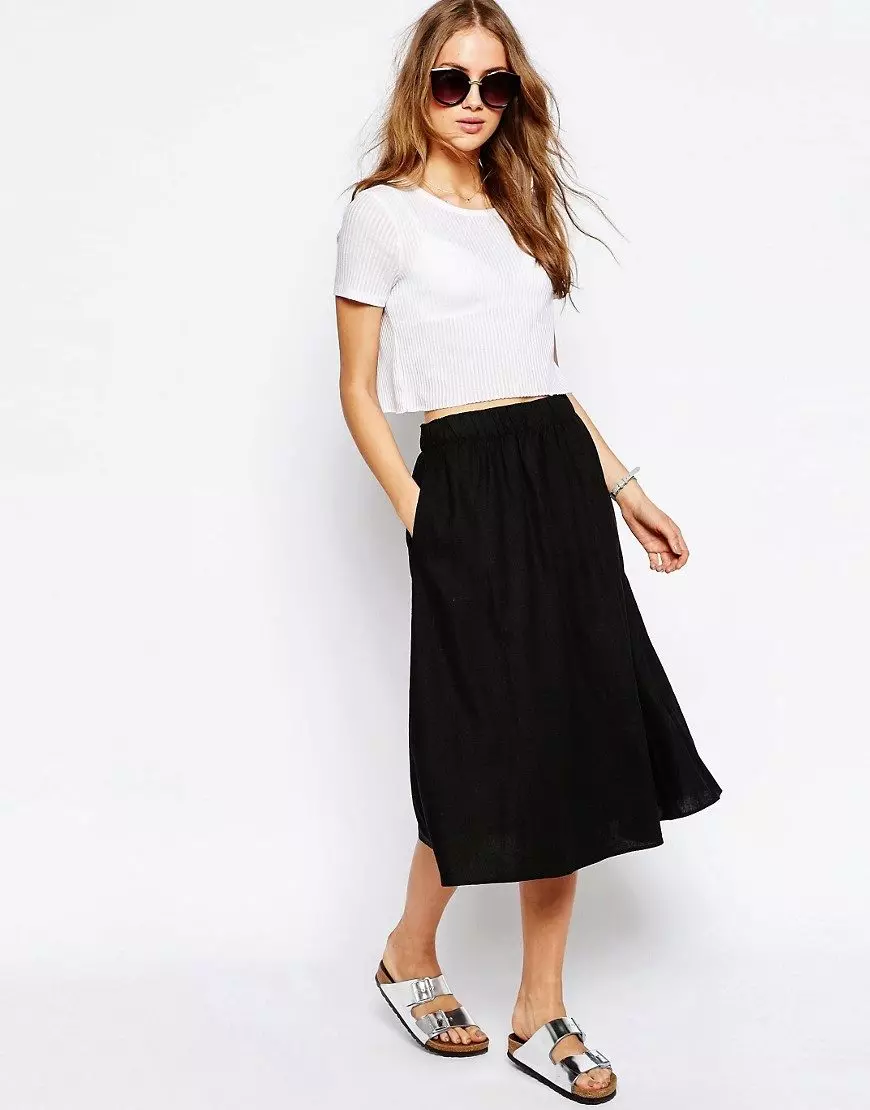 Flax skirts (75 photos): What to wear linen skirts, styles, summer, long in the floor and short models, boho 14595_38