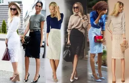 Guipure Skirts (71 foto): Apa rok guipure mereka, subur, panjang dan pendek, hitam dan putih 14598_65