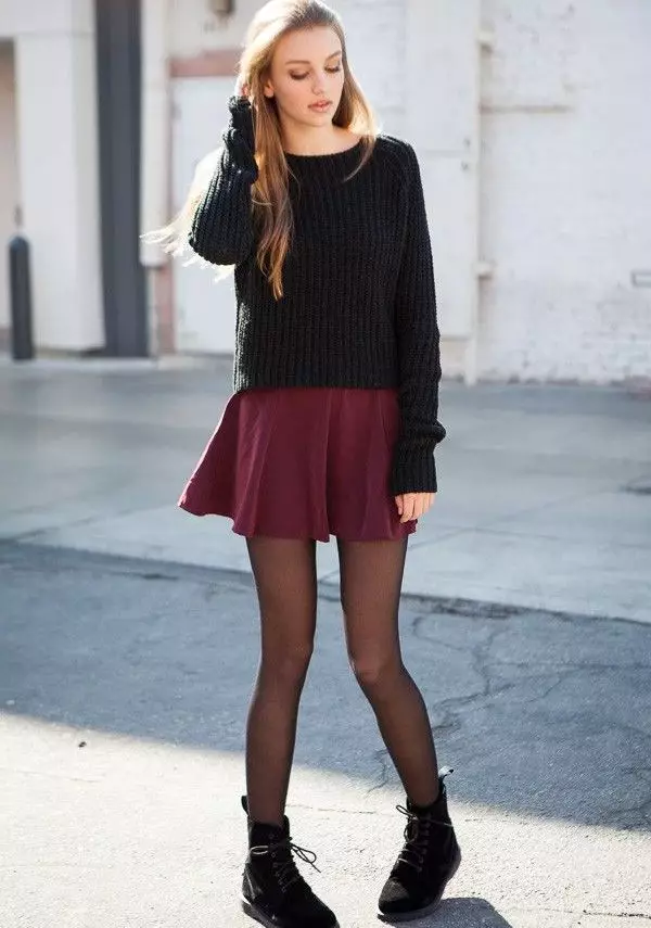 Velvet Skirt (39 장의 사진) : Boho 스타일의 Venelvet, 모델에서 스커트를 착용 할 것 14614_17