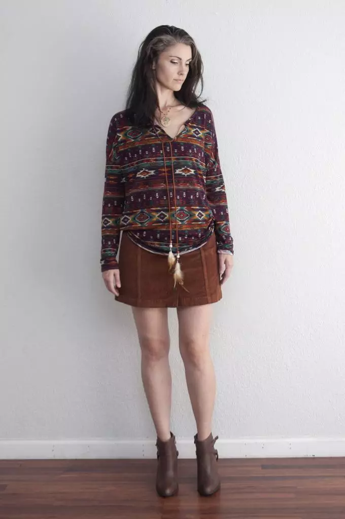 Velvet Skirt (39 장의 사진) : Boho 스타일의 Venelvet, 모델에서 스커트를 착용 할 것 14614_22
