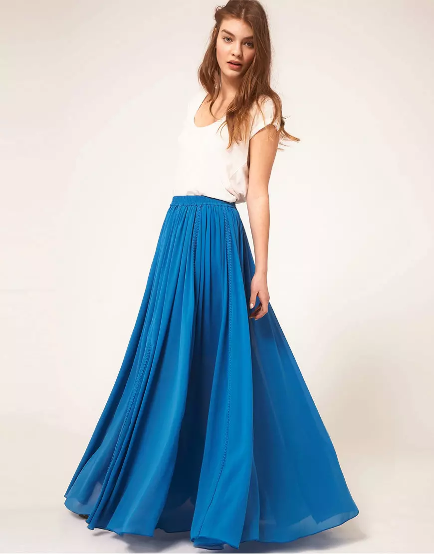 Long Nederdel (117 Billeder): Fashion Trends, Smukke Maxi Skirt Modeller 14617_13
